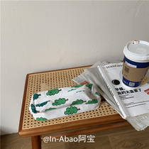 Po-homemade Korean ins style cartoon cute creative student pen bag storage cotton graffiti stationery bag