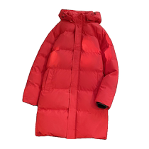 Mulinsen bright red mid-length cotton jacket for women winter Korean style loose warm cotton jacket can be customized with logo printing