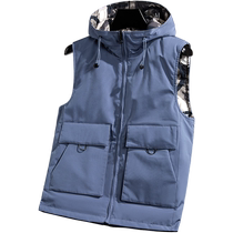 Mulinsen down vest mens winter warm jacket 80 white duck down hooded camouflage winter outer vest plus velvet