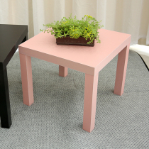 Simple pink coffee table square table wooden square table Lakside table bedside table 55mm short table