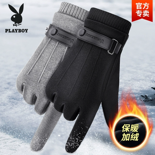Playboy, мужские демисезонные удерживающие тепло ветрозащитные утепленные перчатки