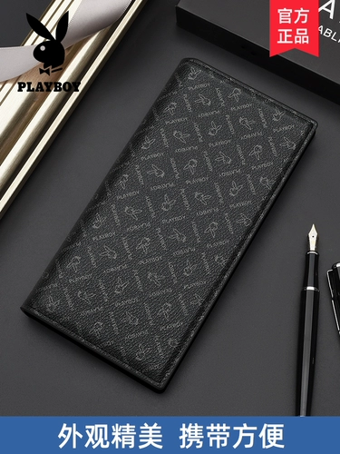 Playboy, длинный бумажник, вместительный и большой картхолдер, кошелек, из натуральной кожи