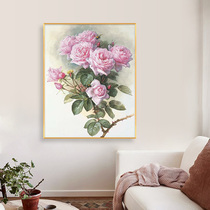 Rose cross stitch 2021 New thread embroidery living room simple small pieces handmade New Chinese bedroom full embroidery flower series