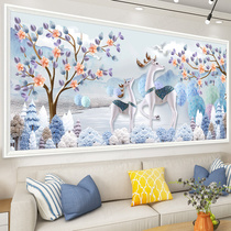 Deer deer cross stitch 2021 New thread embroidery large living room European style full embroidery embroidery hand-made Elk
