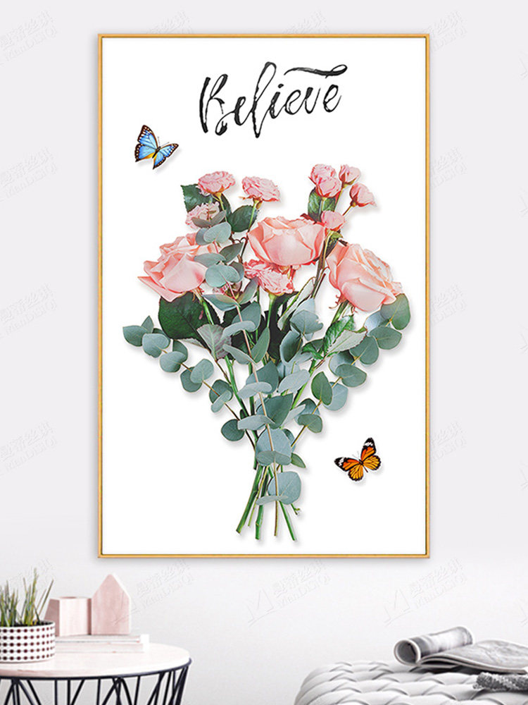 Rose Cross embroidered 2021 new embroidered small piece living room thread embroidered home herself embroidered simple handmade fresh bedroom