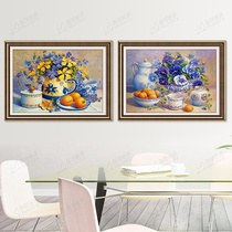 Restaurant cross stitch 2021 New thread embroidery full embroidery living room small pieces flower household dining room European style embroidered hand