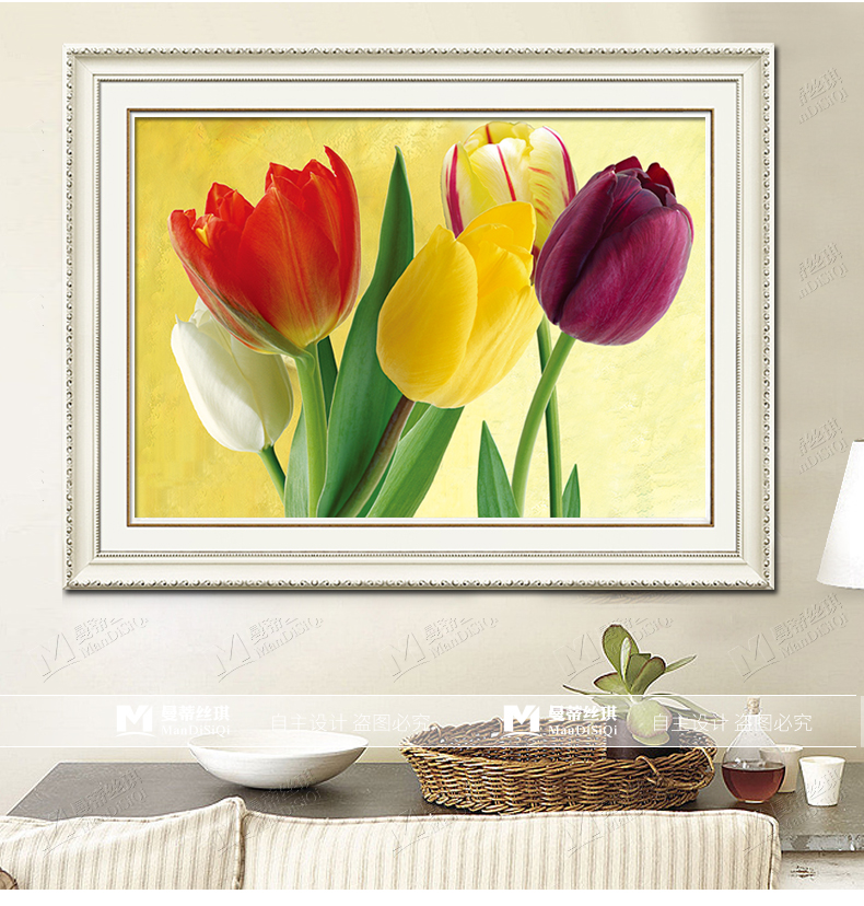 Một khâu phòng ngủ nhỏ hoa tươi đơn giản loạt thêu 5d kim cương dán sơn phòng khách nhà hàng tối giản hiện đại - Công cụ & phụ kiện Cross-stitch kéo cắt chỉ