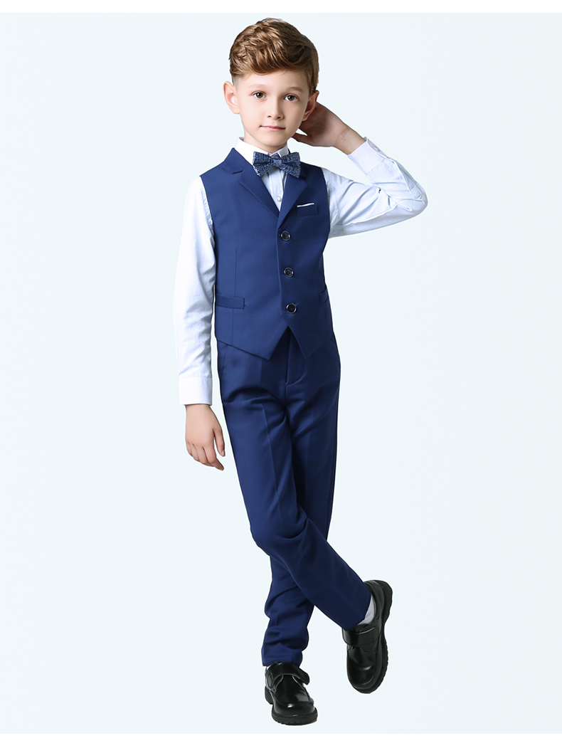 Trẻ em ăn mặc nhỏ nam chủ trang phục piano mùa đông hoa cậu bé phù hợp với cậu bé phù hợp với váy gió Anh váy dự tiệc trẻ em cao cấp