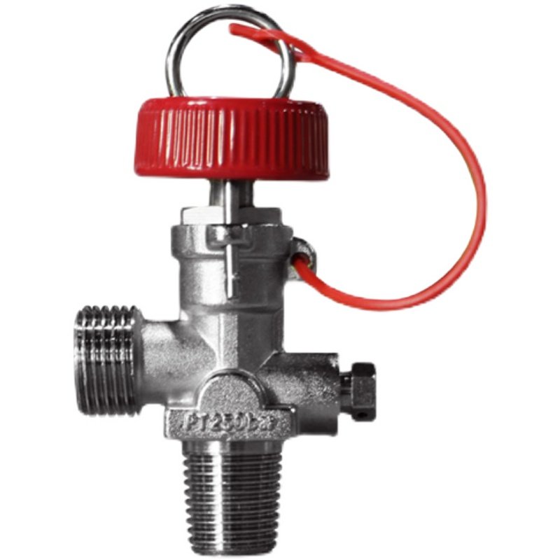 Carbon dioxide valve Gas cylinder valve with safety to prevent accidental opening