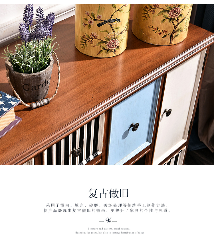 Mười xô retro Mỹ tủ ngăn kéo tủ phòng khách Châu Âu tủ khóa phân loại phòng ngủ lưu trữ tủ bên trong tủ quần áo tủ đựng giày