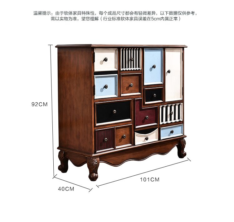 Mười xô retro Mỹ tủ ngăn kéo tủ phòng khách Châu Âu tủ khóa phân loại phòng ngủ lưu trữ tủ bên trong tủ quần áo tủ đựng giày
