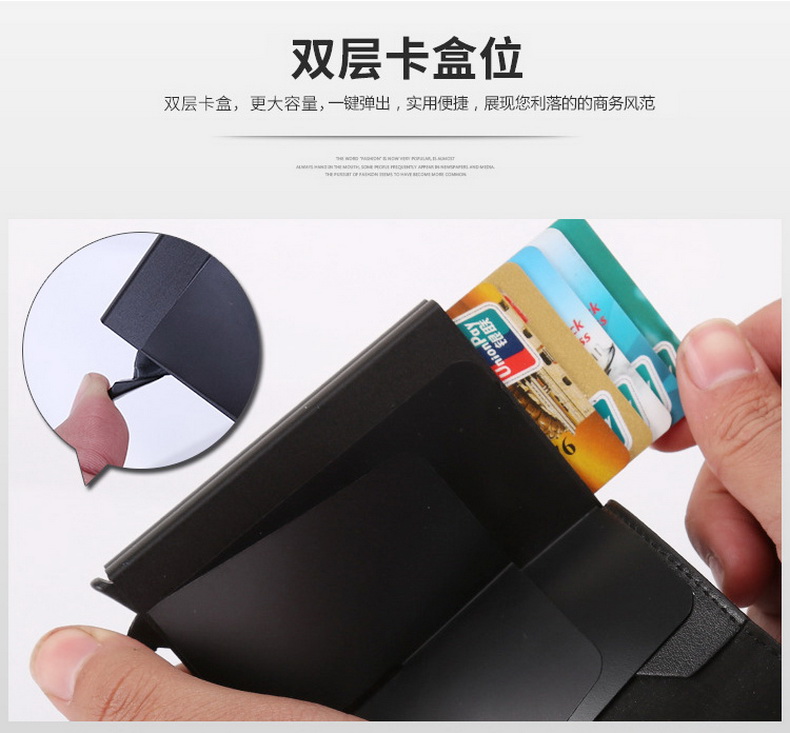 Đan Mạch Vanlemn chủ thẻ khiên ví NFC ví chống trộm bàn chải RFID chống khử từ thẻ chủ thẻ dung lượng lớn - Chủ thẻ ví gucci nam