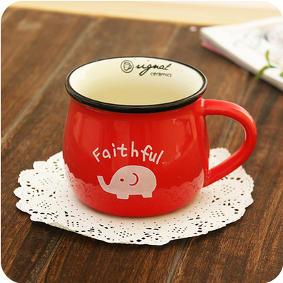 The large capacity of household ceramic cup with breakfast coffee cup mercifully milk cup cereal oats cup big pot - bellied cup