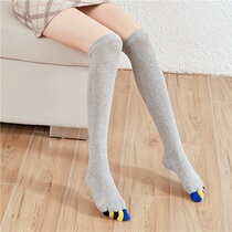 Yoga long socks over knee spring and autumn professional yoga socks women's socks four seasons cotton five-finger socks women's high tube