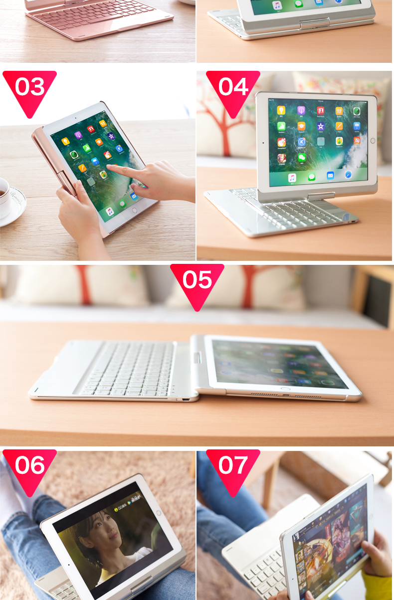 Yunpai 2018 new ipad 9.7 bàn phím Bluetooth 2017 bảo vệ bìa Apple Air2 tablet pro10.5 inch xoay a1893 phụ kiện không dây 6 vỏ siêu mỏng A1822 bàn phím ipad gen 8