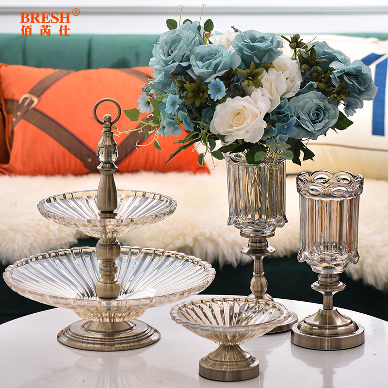 Home Glass Candy Jar European Style Storage Jar Dried Fruit Jars Gift Creative Home Decoration Glassware