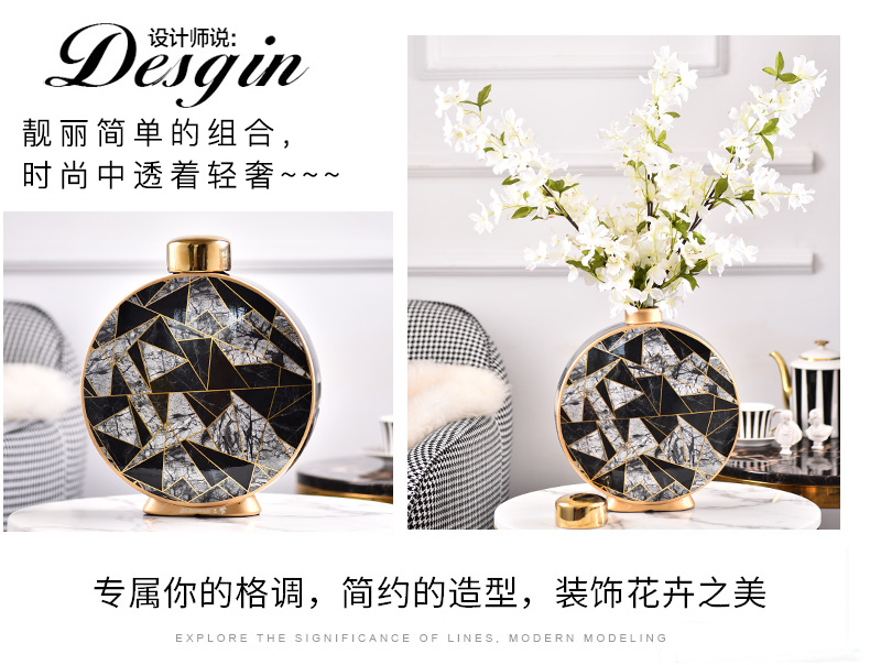 Household light luxuries flower arranging ceramic vase mesa of furnishing articles contracted and I sitting room adornment ornament