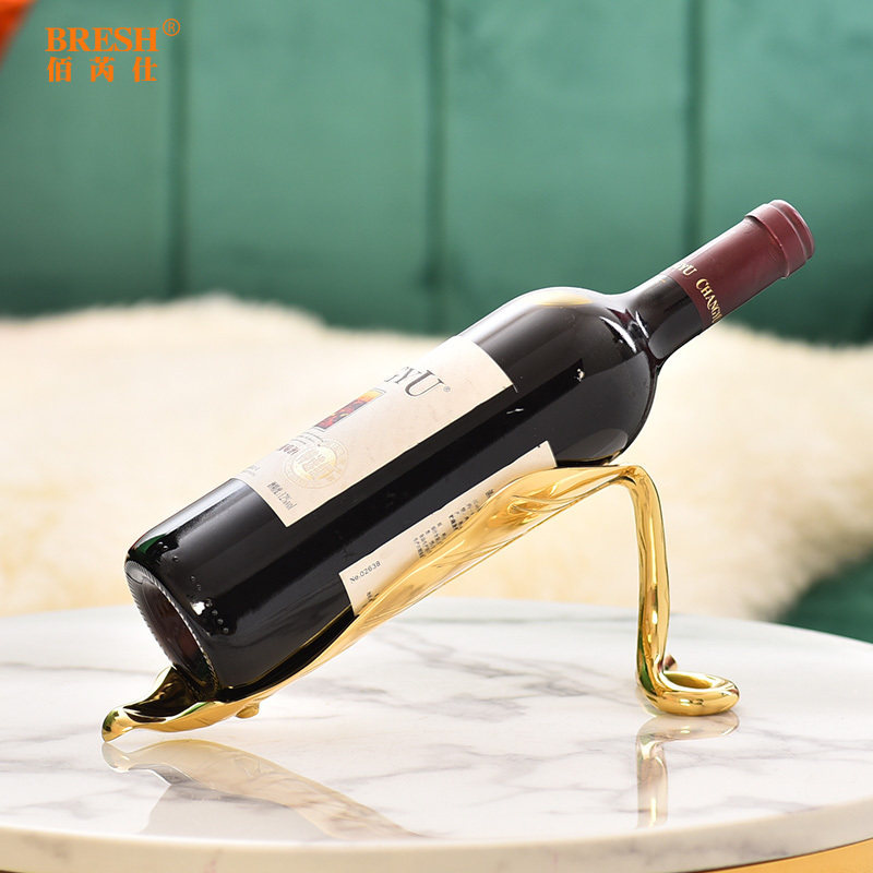 Creative Pure Copper Red Wine Rack Living Room Wine Cabinet Decorations Tabletop Pendulum Pieces Creative Table Home Art Crafts Gift Hem Accessories