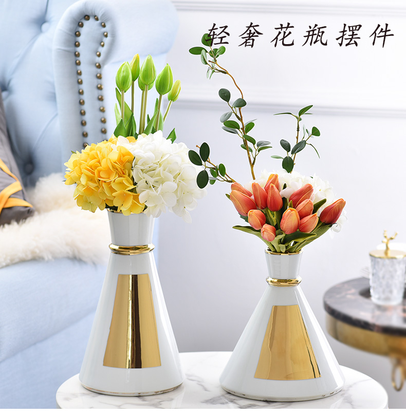 Light key-2 luxury ceramic vase floral wine TV ark, furnishing articles contracted sitting room creative fashion decoration H1011 shelf