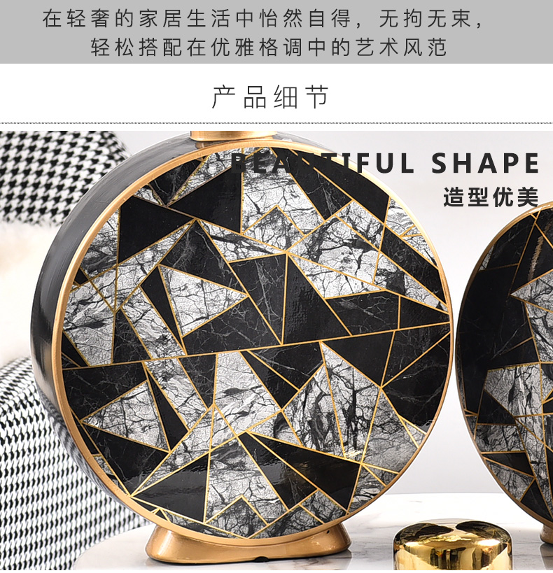 Household light luxuries flower arranging ceramic vase mesa of furnishing articles contracted and I sitting room adornment ornament