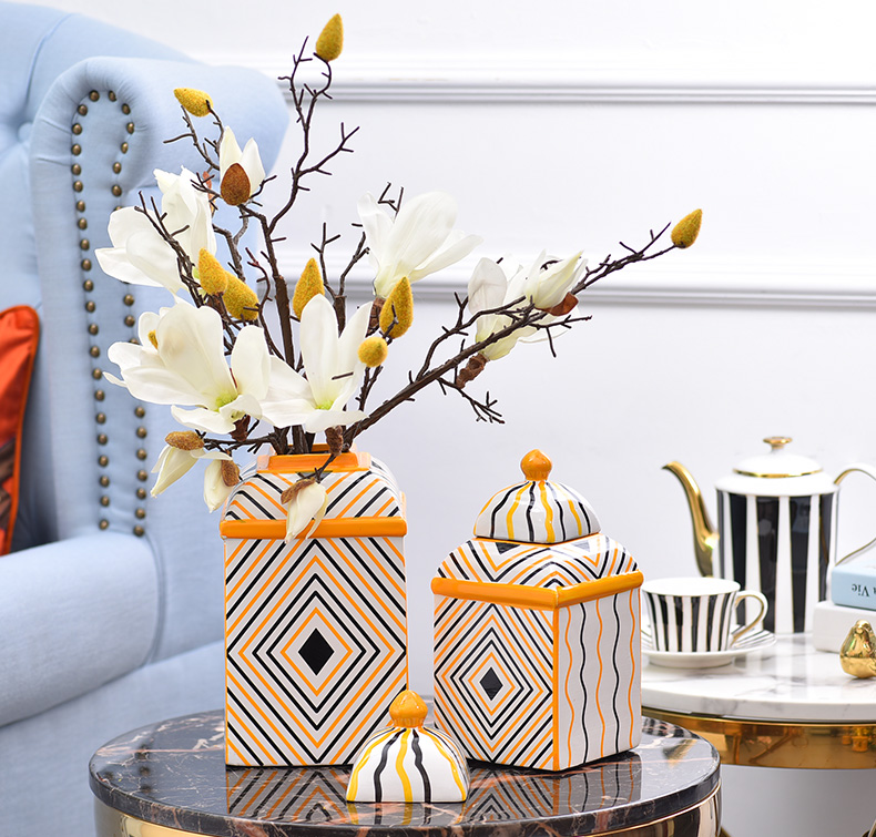 Light European - style key-2 luxury furnishing articles example room decorations ceramic vase simulation flower art for the living room table decoration
