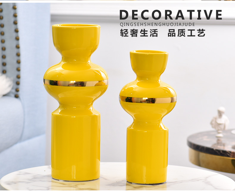 Light key-2 luxury ceramic vase floral wine TV ark, furnishing articles contracted sitting room creative fashion decoration H1003 shelf