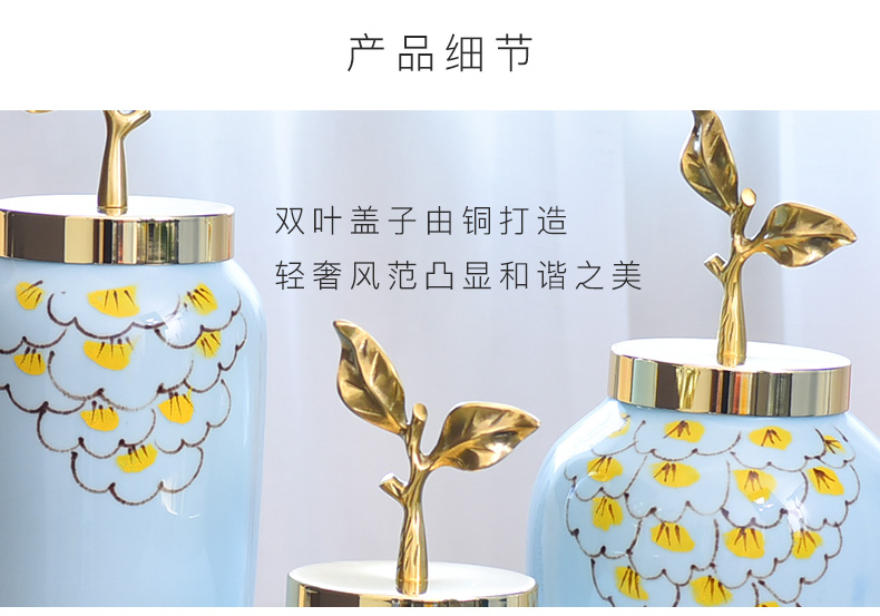 Light key-2 luxury ceramic vase copper flower arrangement suits for storage tank ou deserve to act the role of furnishing articles, the sitting room porch home decoration furnishing articles