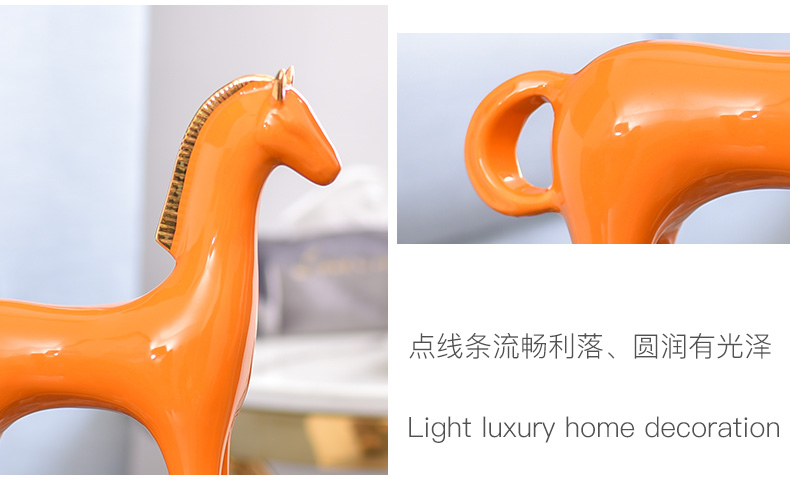 Light European - style key-2 luxury ceramic horse furnishing articles sitting room furniture upholstery creative TV ark, wine crafts