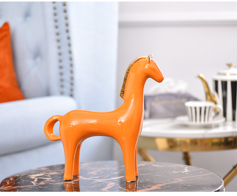 Light European - style key-2 luxury ceramic horse furnishing articles sitting room furniture upholstery creative TV ark, wine crafts