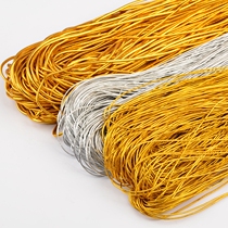 Gold and silver round elastic band elastic cord elastic rope gift box clothing label tag rope rubber band thin rubber band