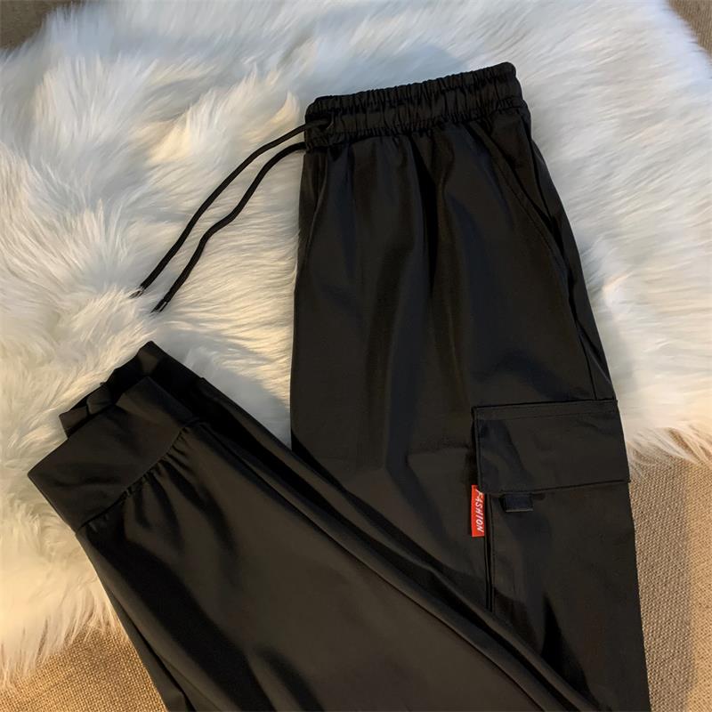 Ice Silk Wall Bag Workwear Pants Men Gats Up Yard Casual Pants Male Thin fat Fat Sub Loose Air Conditioning 90% Pants