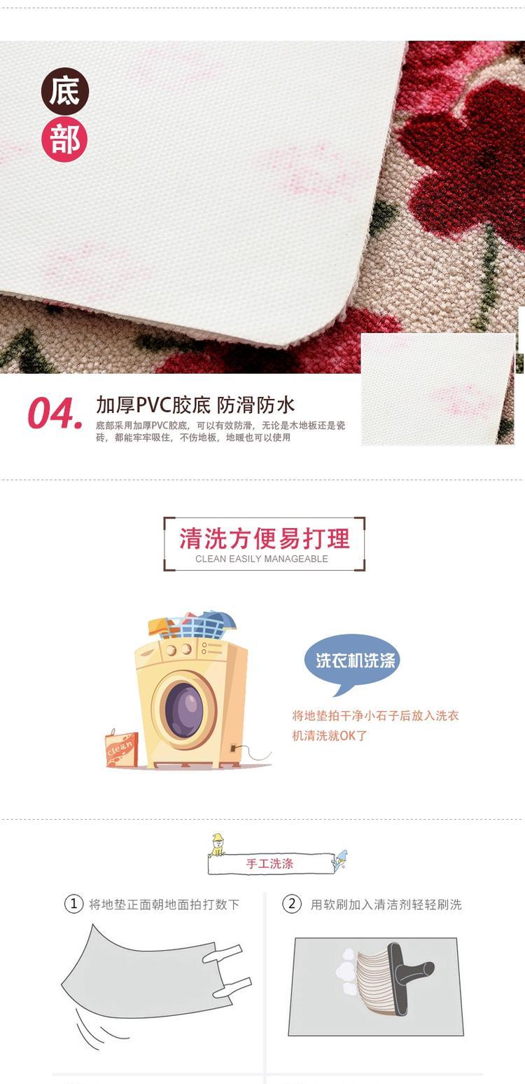 Hoa ba chiều cắt thảm hình bán nguyệt sàn nhà bếp Phòng ngủ cửa thảm phòng tắm Cửa hấp thụ nước Thảm phòng tắm Thảm - Thảm sàn thảm xốp trải sàn 60x60