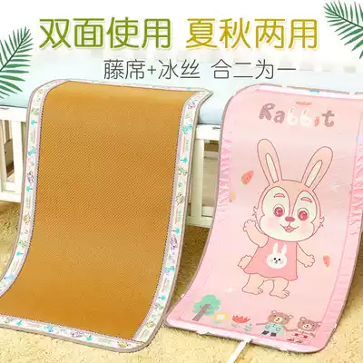 Double-sided children's bed Small bed breathable newborn splicing bed ice silk can be washed positive and negative sweat-absorbing baby mat summer
