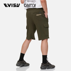 Повседневные брюки evisu evisukuro 21ss 海鸥家花五分男短裤卫裤