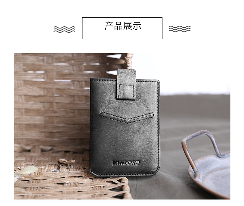 Thẻ gói bằng da nam siêu mỏng bằng lái xe bằng da một cá tính sáng tạo mini Hàn Quốc ví nhỏ dễ thương nữ - Chủ thẻ ví dài nam