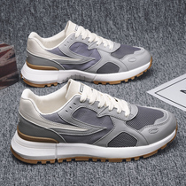 Summer shoes Old daddy Shoe Men 2022 New breathable Sport mesh shoes heightening genuine leather Argan shoes Mens canvas