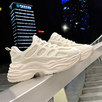 Old Daddy Shoes Summer Mens Net Face New Mens Breathable Sneakers Heightening Couples Muffin and Thick Bottom Little White Shoes Man