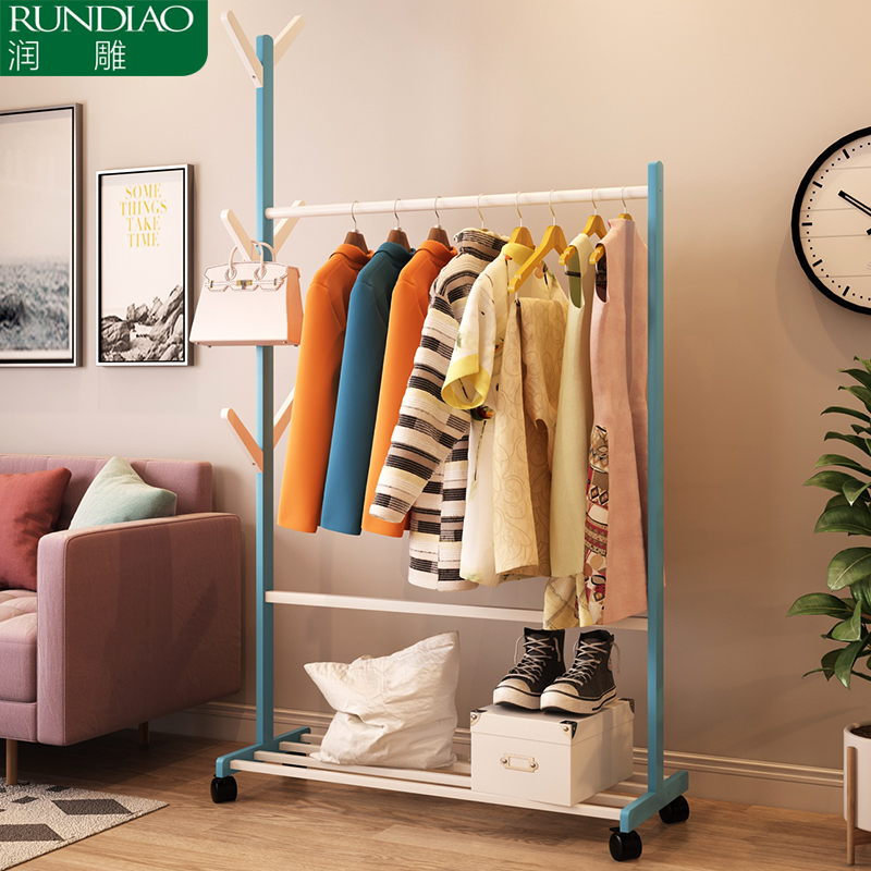 Simple Wood Floor Coat Rack Clothes Rack Bedroom Mobile Home Modern Simple Models Of Small Hangers
