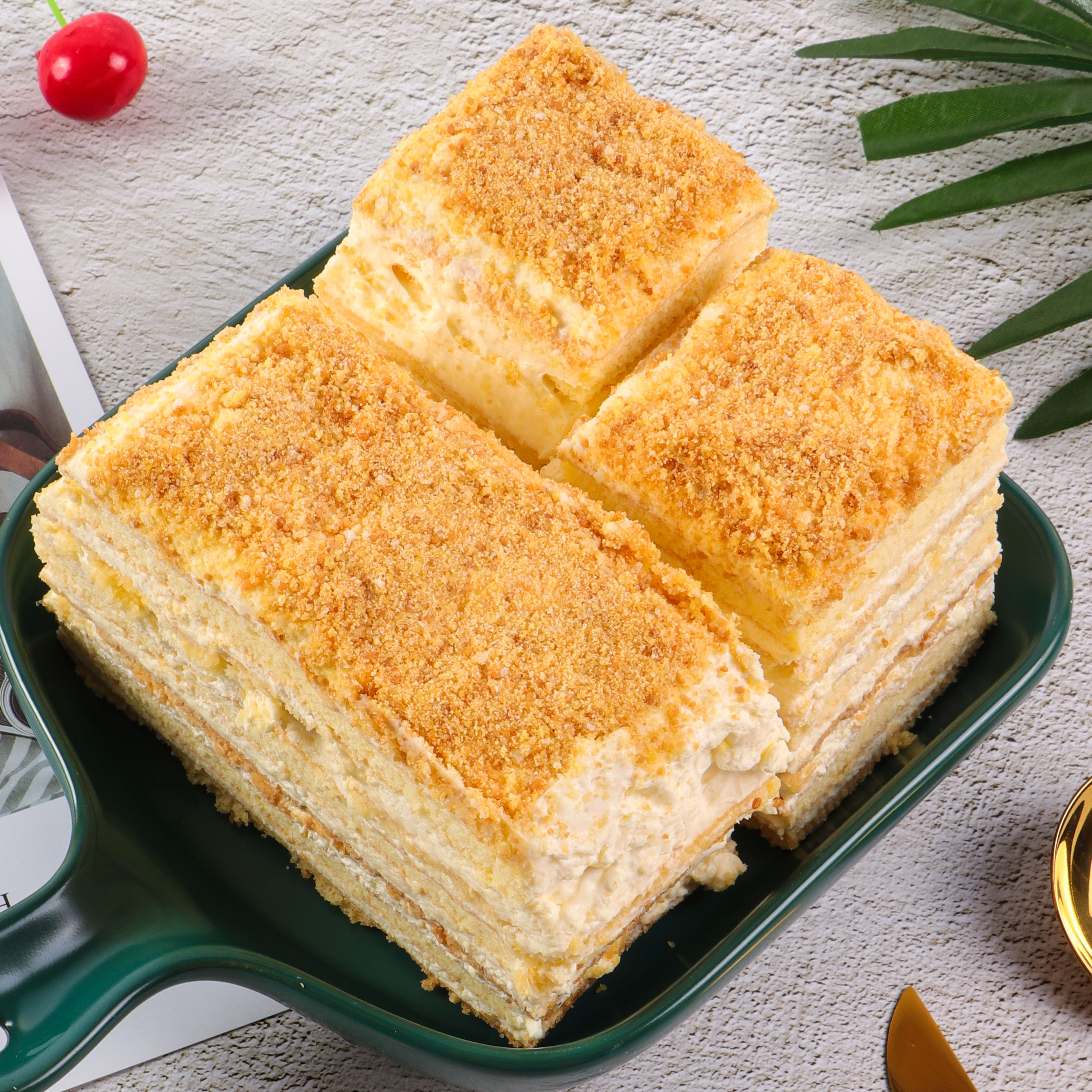 Melaleurone Napoleon Cake Free Saccharin Flour-Free Gluten-Free Ketogenic Bar Ketogenic Cake Low Carbon