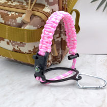 Compass paracord kettle rope hand-knitted rope carabiner carrying rope outdoor portable space kettle water cup portable backpack rope