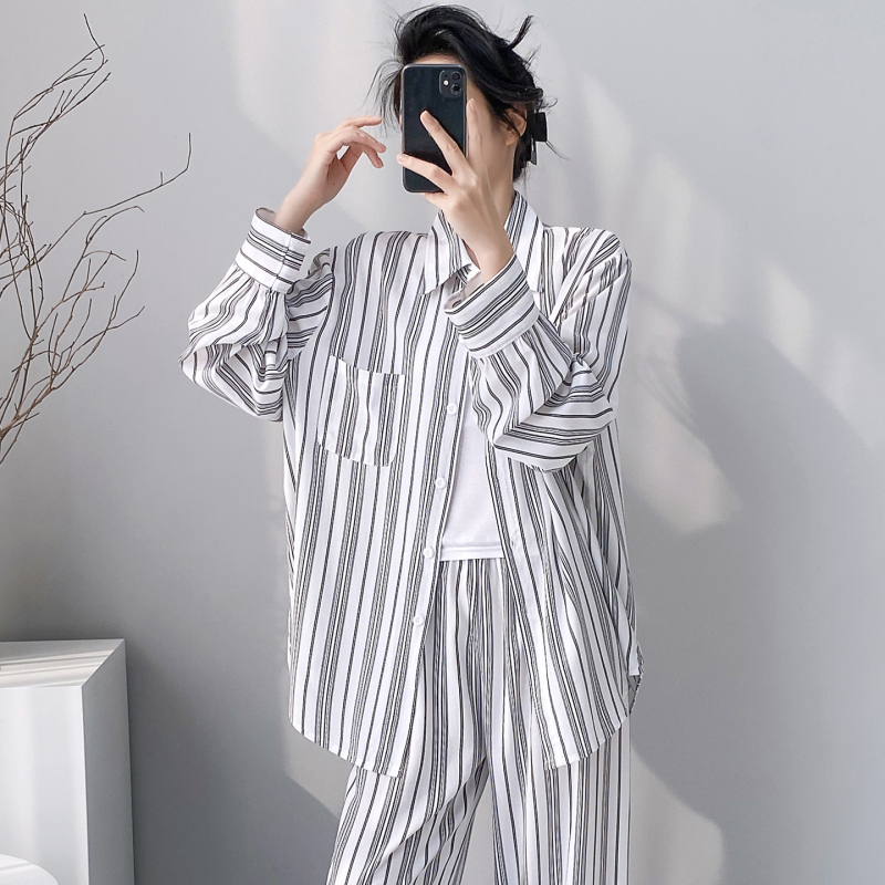 Can Be Worn Outside, Cotton Silk Pajamas, Women's 2026 New Style, Young People's Summer Cotton Silk Rayon Three-Piece Set, Summer