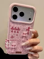 Chrome Hearts case — Chrome Hearts Pink Leopard Cross iPhone Leather iPhone Case for iPhone 13 – 17