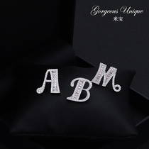 26 English letters high-end small collar pin suit brooch pin Korean male and female badge accessories shirt fixing buckle