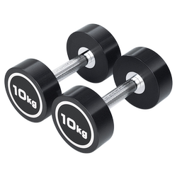 Fixed Dumbbell Full Set Combination for Men's Fitness, Home and Commercial Use Equipment, Rubber-Coated Pure Steel 10kg Professional Dumbbell Rack
