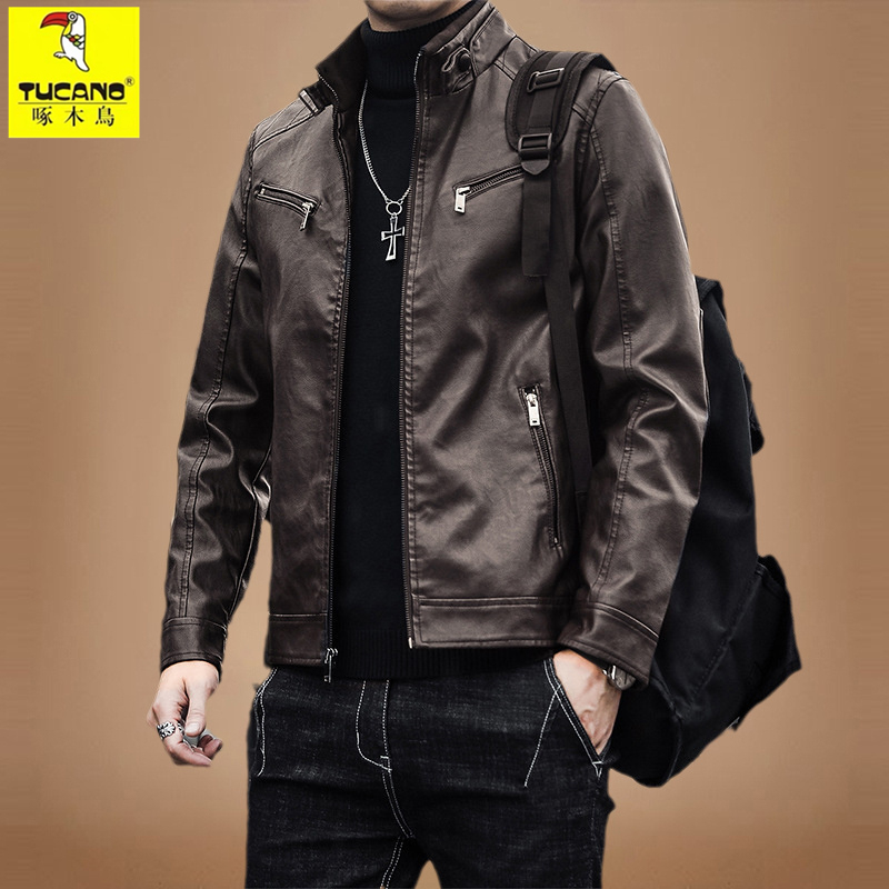 Woodpecker Genuine Store Spring and Autumn Men's Genuine Leather Jacket 2026 New Motorcycle Haining Sheepskin Jacket Coat