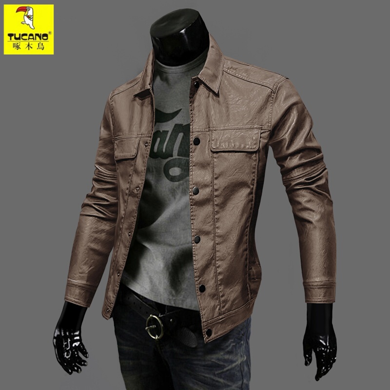 Woodpecker Genuine High-End Lapel Leather Jacket Haining Men's Spring and Autumn 2026 New Sheepskin Jacket Coat Woodpecker Genuine High-End Lapel Leather Jacket Haining Men's Spring and Autumn 2026 New Sheepskin Jacket Coat