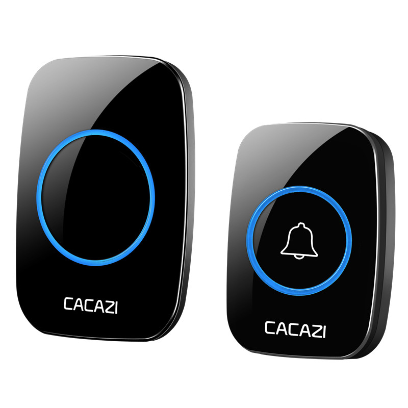Wireless doorbell home flash AC electronic waterproof plug-in door bell elderly pager sound and light music reminder