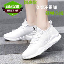 White Square Dance Shoes Four Seasons Dancing Womens Shoes Increased Mesh Ghost Step Dance Shoes Wear Soft Bottom Fitness Jumping Shoes