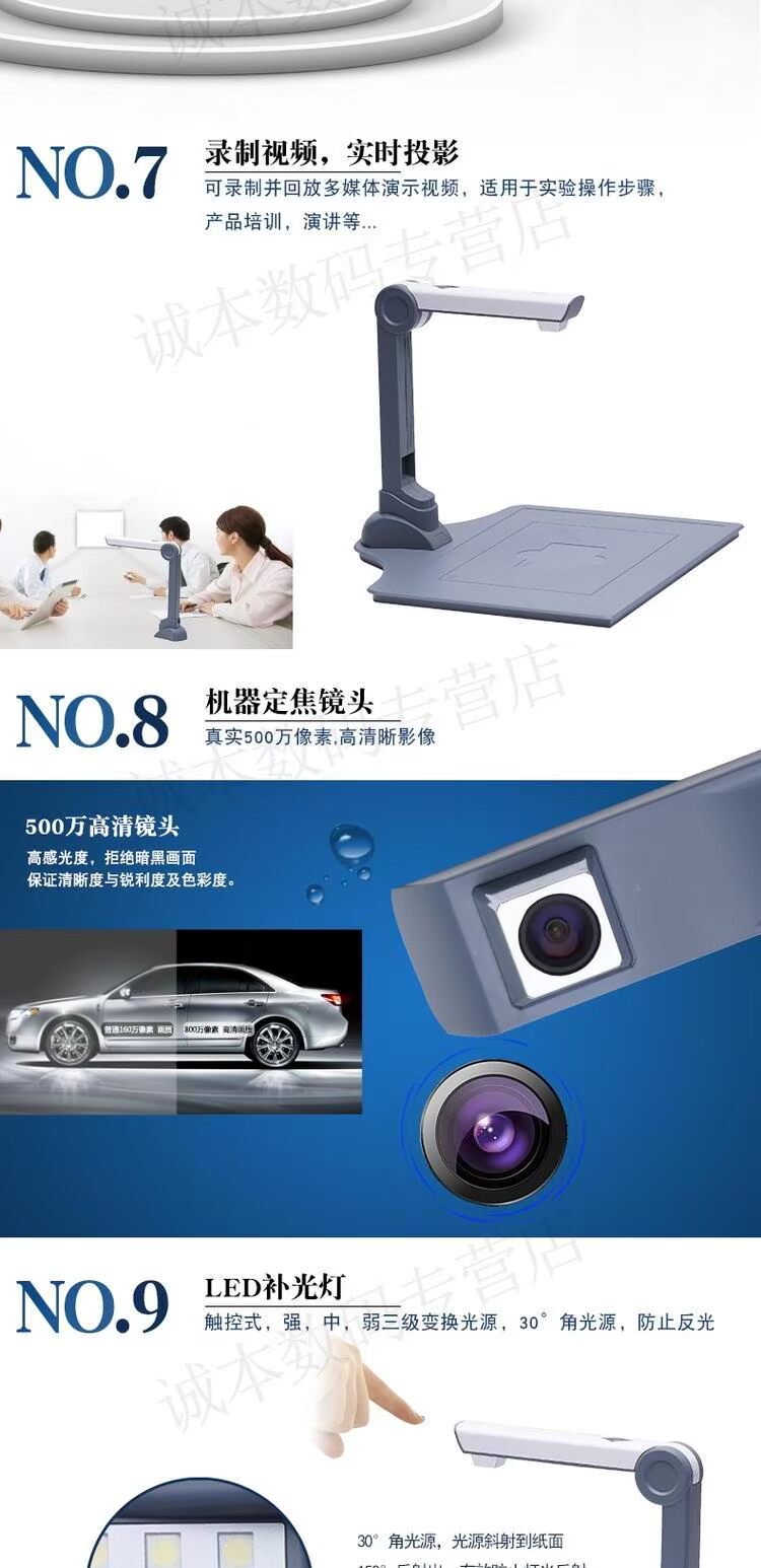 Jiupai WL500 Gao Paiyi 5 triệu pixel Máy quét HD cầm tay A4 Công ty bảo hiểm chuỗi nhà thuốc Công cụ cao cấp tốc độ cao Gửi cơ sở cứng - Máy quét