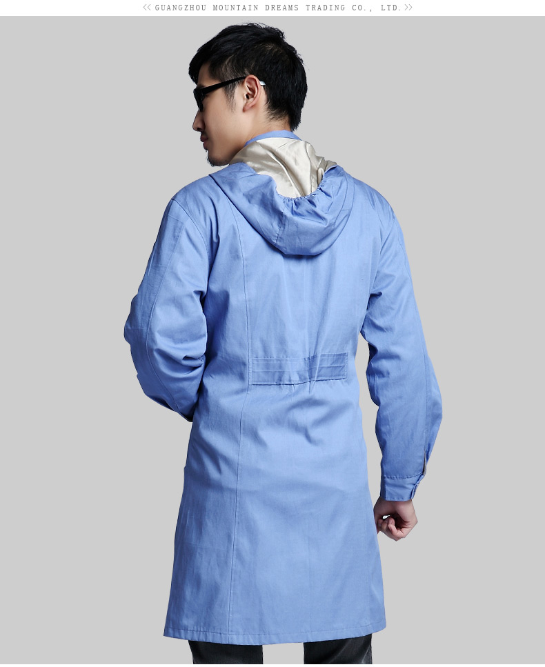 Bạc san hô hai lớp tăng cường bảo vệ bức xạ lớn sợi bạc bảo vệ bức xạ áo trùm đầu unisex SHD004 áo chống bức xạ nano